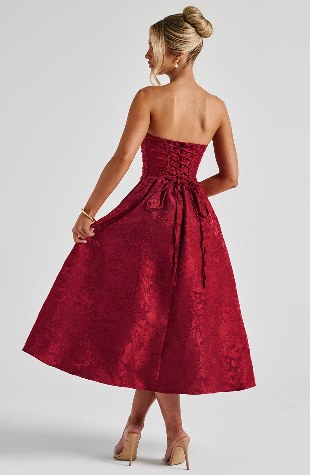 Saoirse Vestido Midi — Vermelho