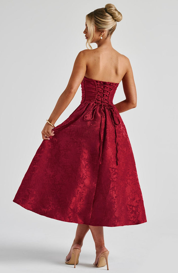 Saoirse Vestido Midi — Vermelho