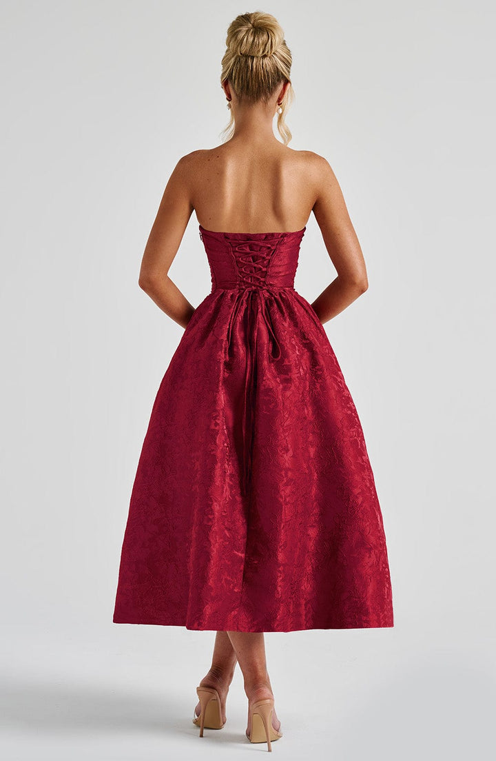 Saoirse Vestido Midi — Vermelho