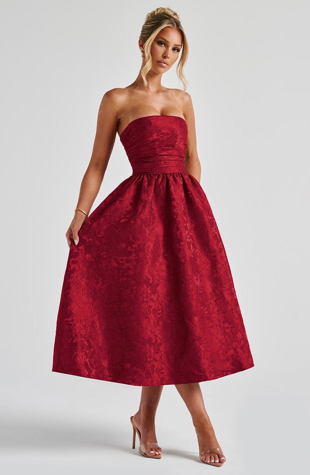 Saoirse Vestido Midi — Vermelho