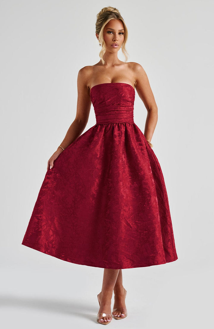 Saoirse Vestido Midi — Vermelho