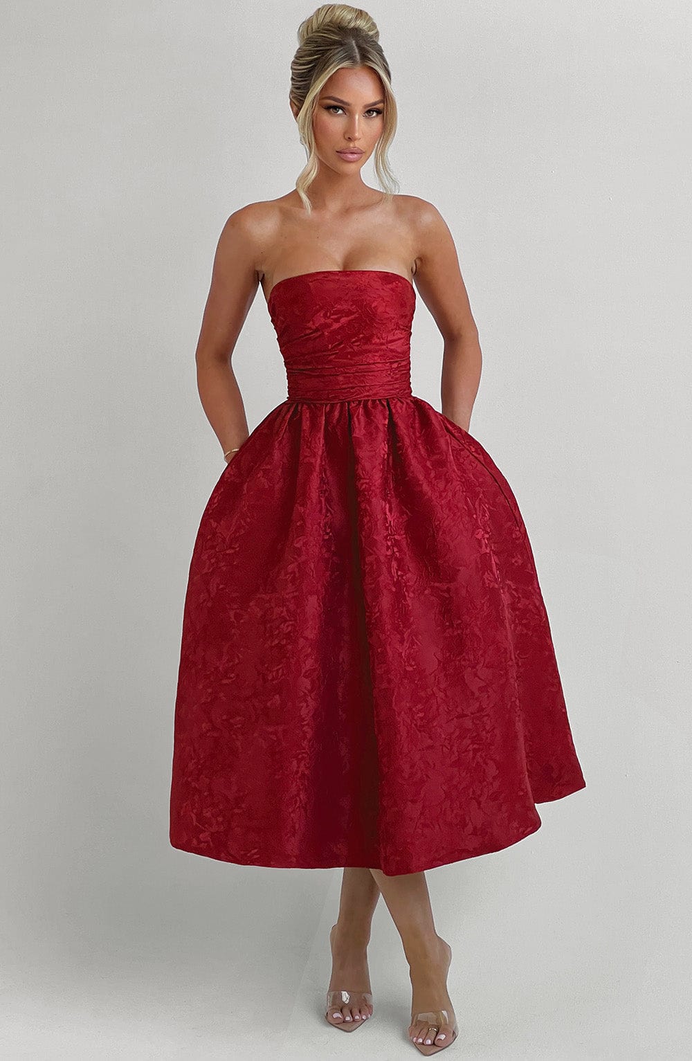 Saoirse Vestido Midi — Vermelho