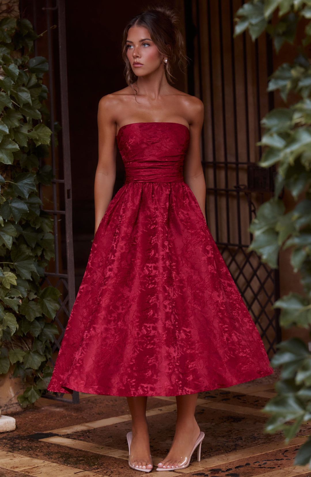 Saoirse Vestido Midi — Vermelho