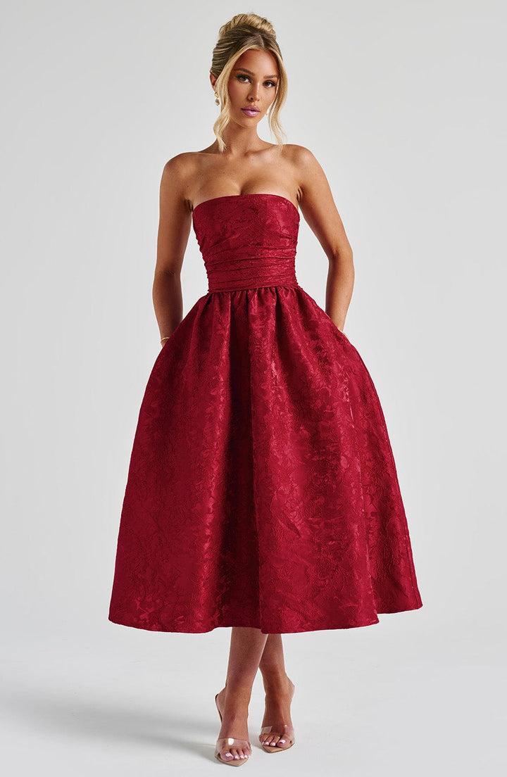 Saoirse Vestido Midi — Vermelho