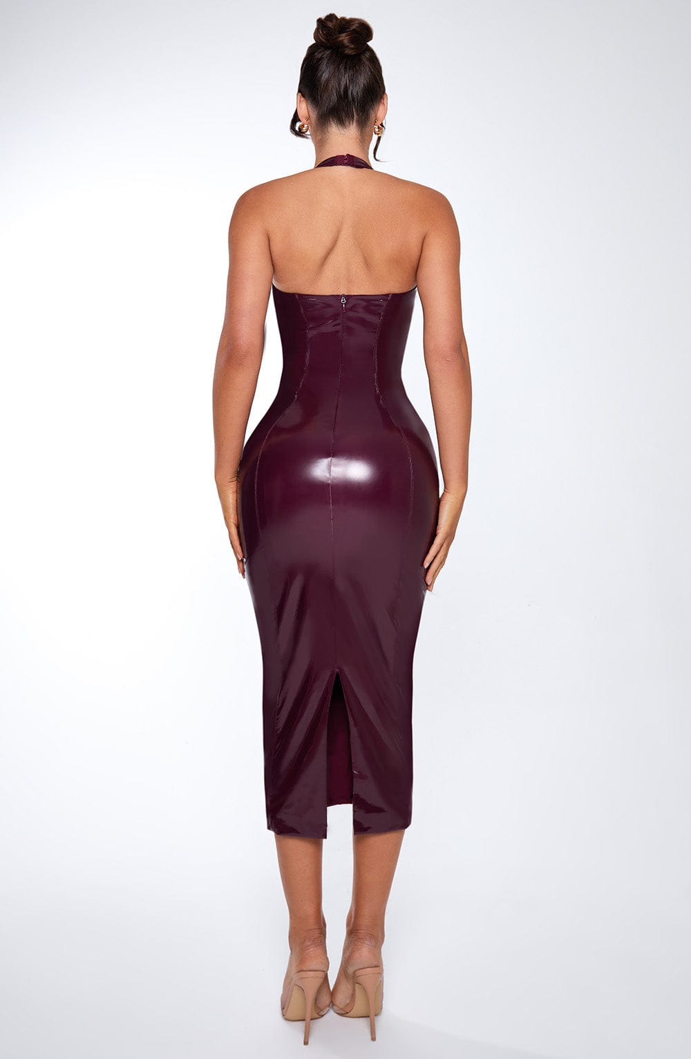 Violette Vestido Midi — Vermelho Cereja Lacado