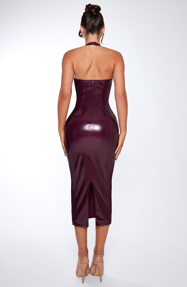 Violette Vestido Midi — Vermelho Cereja Lacado