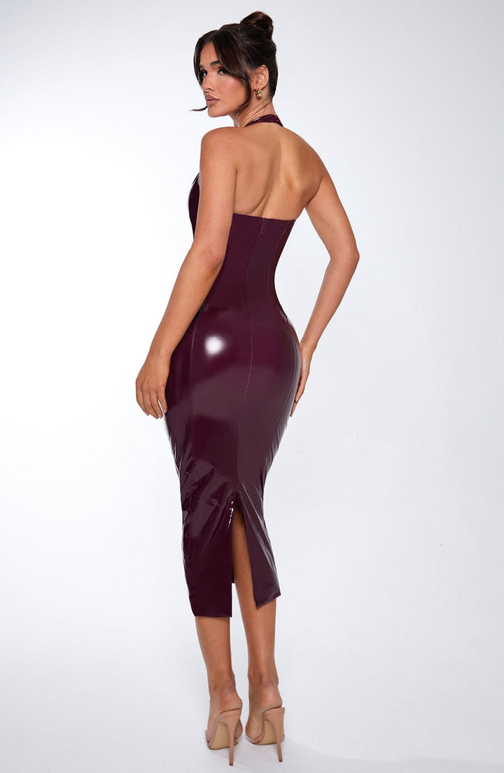 Violette Vestido Midi — Vermelho Cereja Lacado