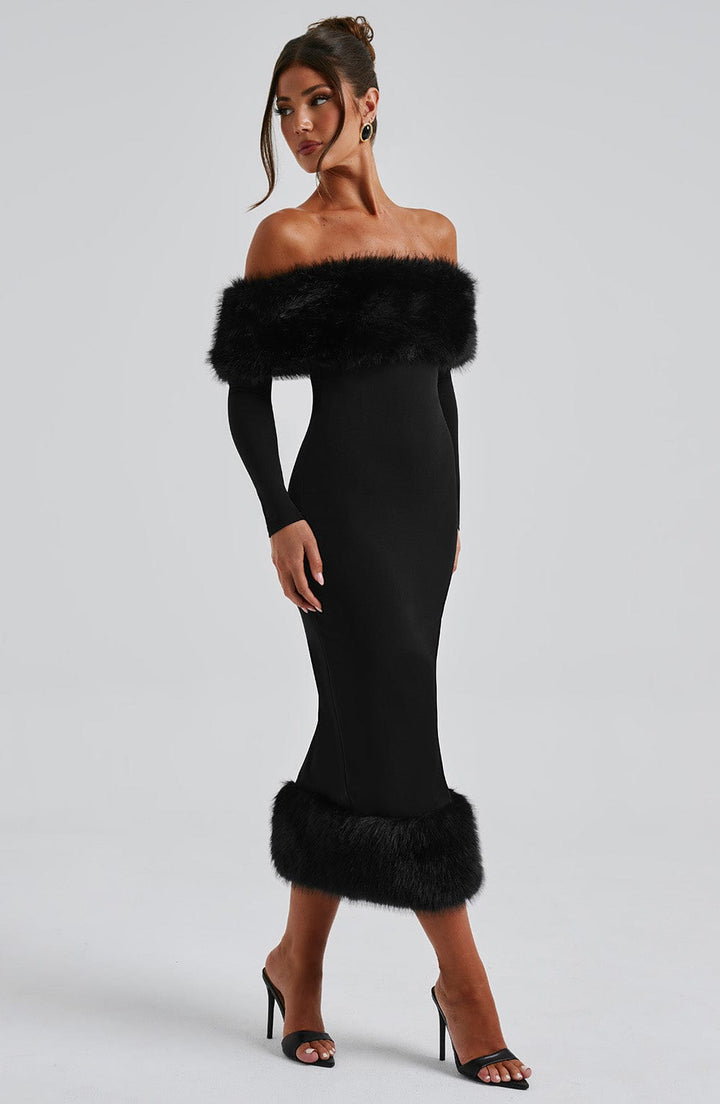 Vittoria Vestido Midi — Preto