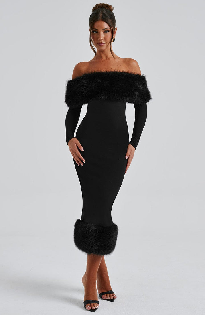 Vittoria Vestido Midi — Preto