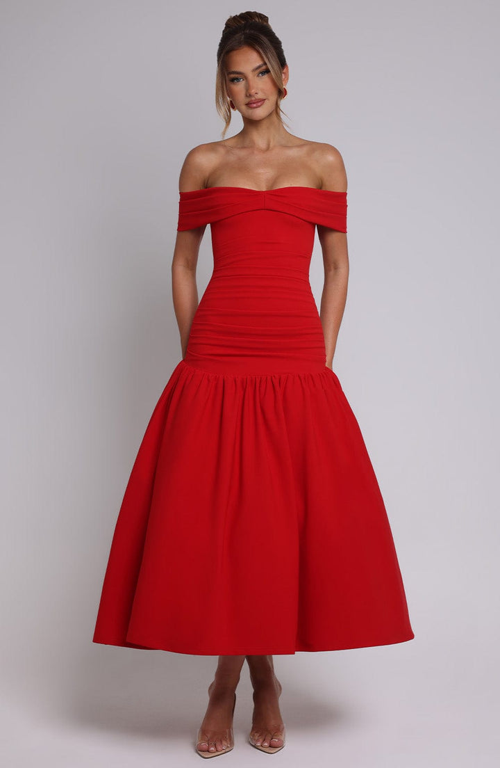 Wilhelmina Midaxi Dress — Vermelho