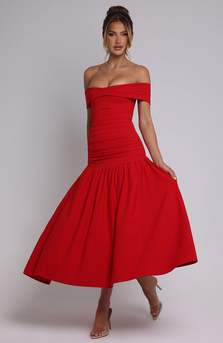 Wilhelmina Midaxi Dress — Vermelho
