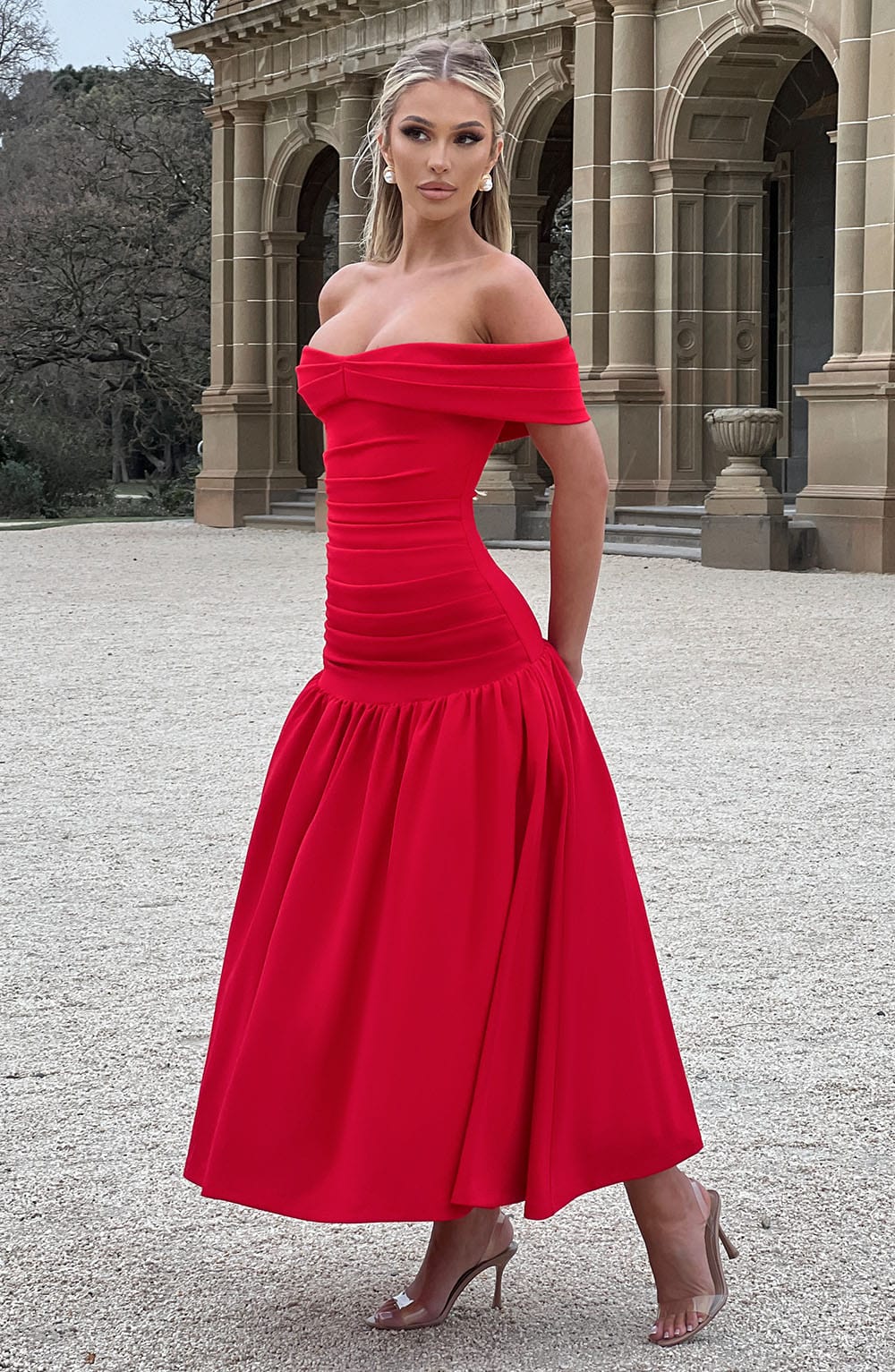 Wilhelmina Midaxi Dress — Vermelho