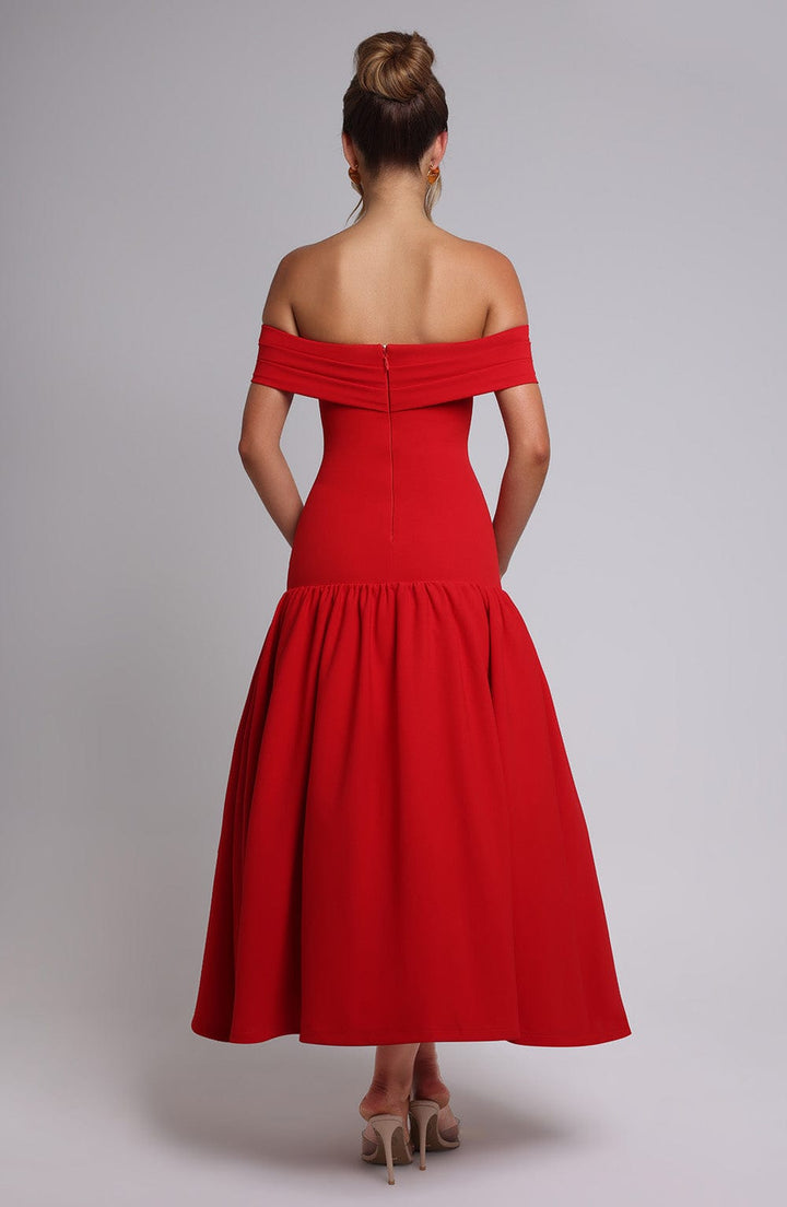 Wilhelmina Midaxi Dress — Vermelho