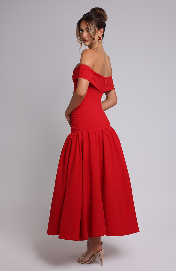 Wilhelmina Midaxi Dress — Vermelho